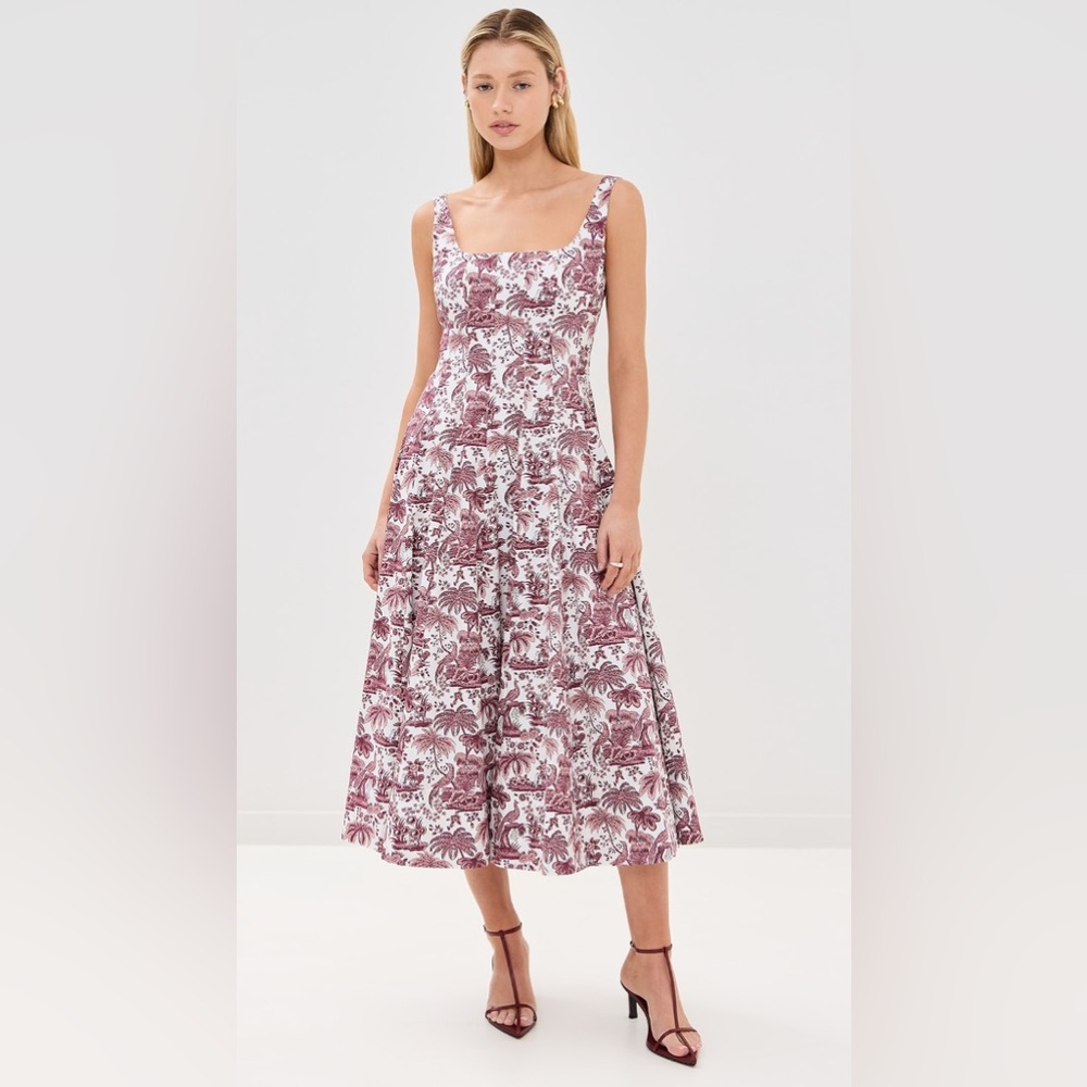 Staud Wells Dress in Burgundy Toile, Size 6